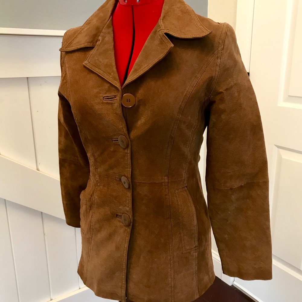 Jennifer J Seude 100% Leather Nutmeg Jacket S